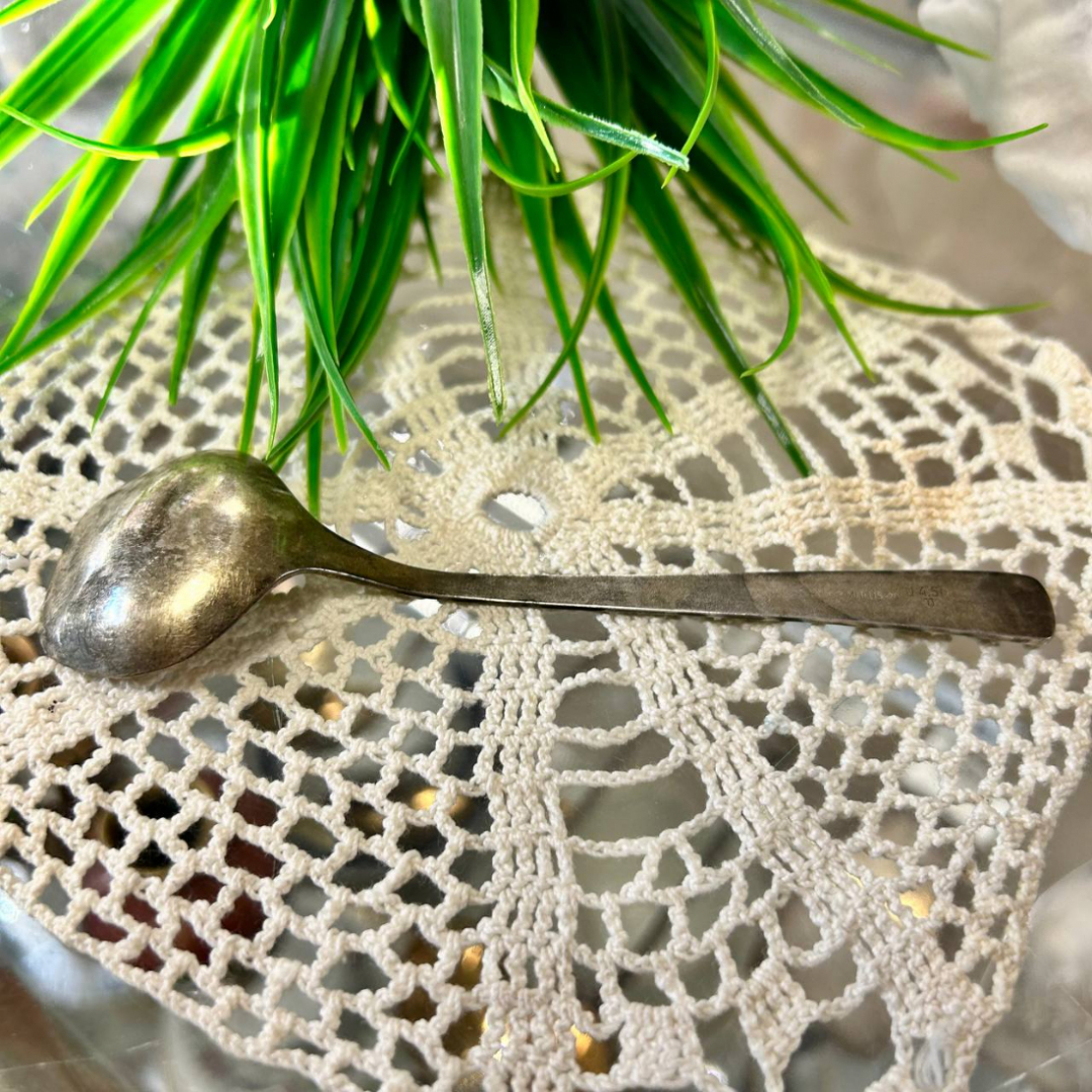 Совок для сахара "Нова" Таллинский ЮЗ. Мнц с серебрением, маркировка, патина. Винтаж, СССР. Картинка 5